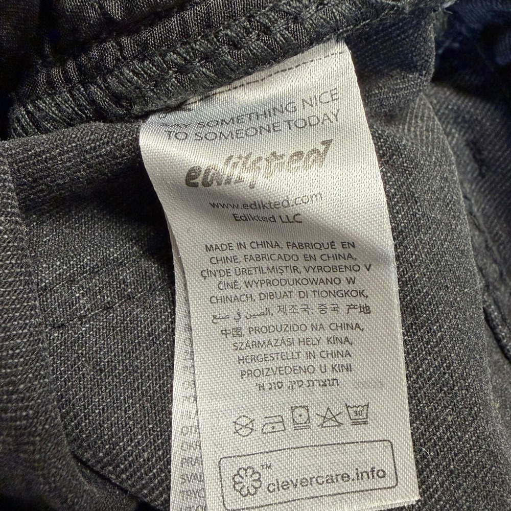 Edikted Raelynn Crossover Baggy Jeans Washed Grey Low Rise Wide Leg Asymmetric S - Picture 7 of 10